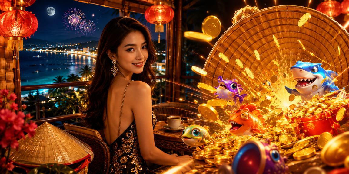 Khung cảnh cá cược tại Phú Quốc với nón lá truyền thống